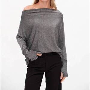 NEW SIX/FIFTY lurex anywhere top in silver